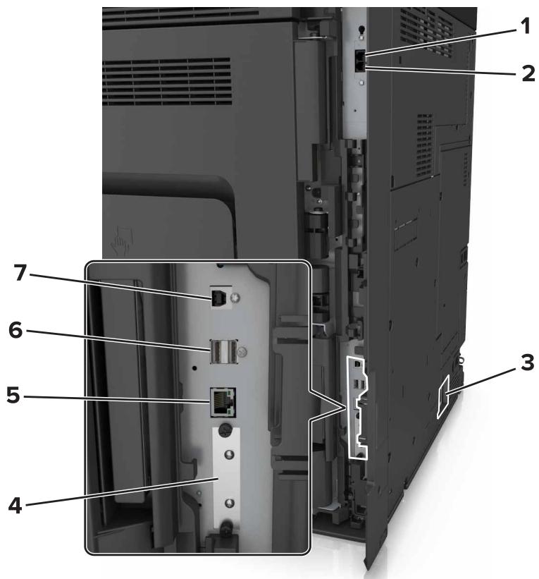 LEXMARK MX911DE  -  MX912DE - Connexion des câbles - 2