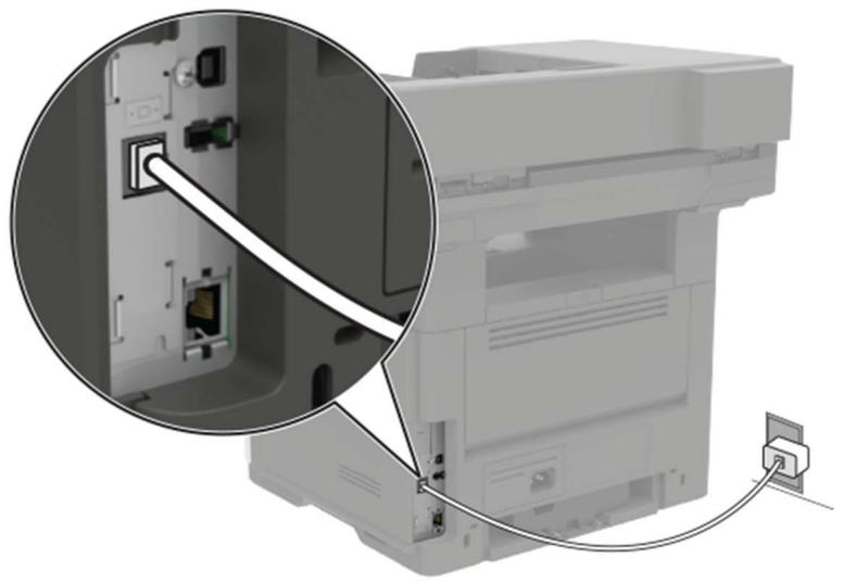 LEXMARK MX522ADHE - Connexion de l'imprimante à une prise murale non RJ11 - 1