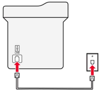 LEXMARK MX522ADHE - Configuration 1: l'imprimante est connectée à une ligne de télécopie dédiée - 2