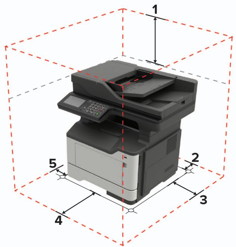 LEXMARK MX522ADHE - Sélection d'un emplacement pour l'imprimante - 3
