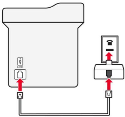 LEXMARK MX522ADHE - Connexion de l'imprimante à une prise murale non RJ11 - 2
