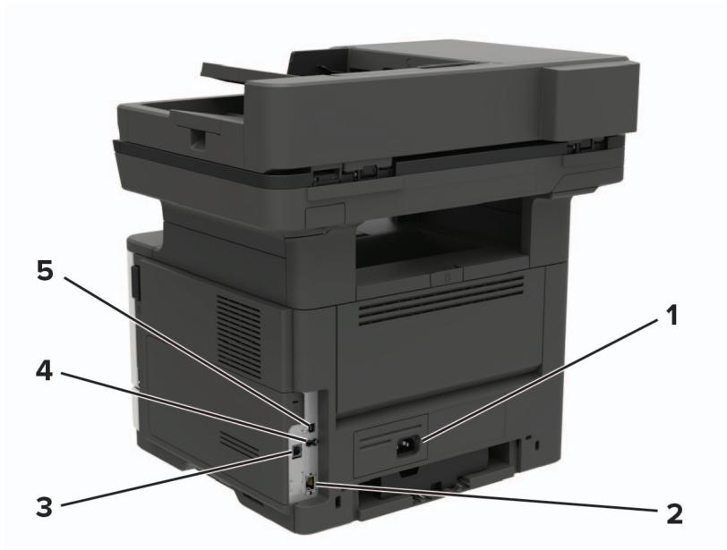 LEXMARK MX522ADHE - Connexion des câbles - 5