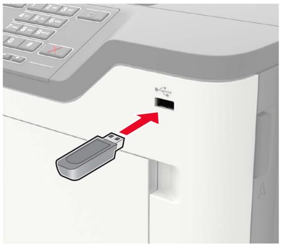LEXMARK MS622DE - Insérez le lecteur flash. - 1