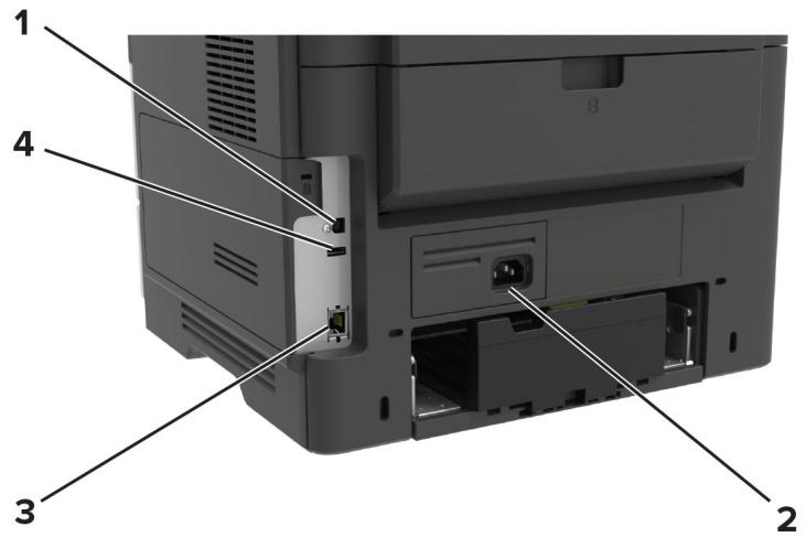 LEXMARK MS622DE - Connexion des câbles - 4