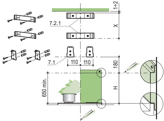 FABER TENDER X A120 - Wall drilling and bracket fixing - 1