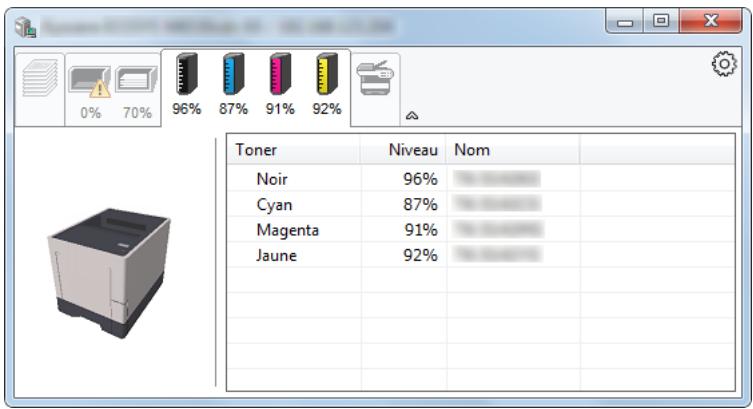 KYOCERA ECOSYS P7240CDN - Onglet État cartouche - 1