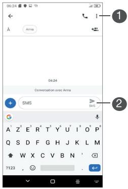 06:24 Conversation over Anna SMS SMS 1 2 7123 ,