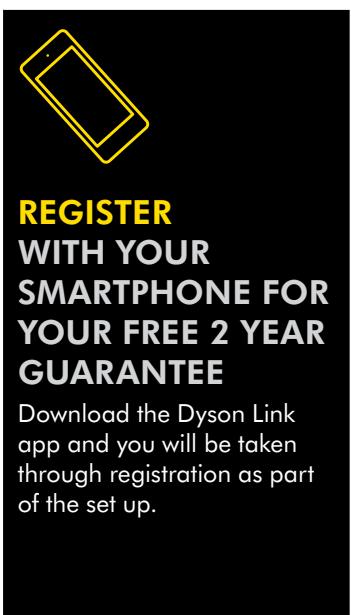 DYSON PURE COOL LINK DESK DP01 - EASY WAYS TO REGISTER YOUR FREE 2 YEAR GUARANTEE - 1