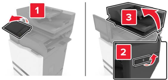LEXMARK CX825 - CX827DE - Bourrage d'agrafes derrière la porte g - 1