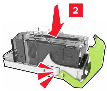 LEXMARK CX825 - CX827DE - Remplacement du support de la cartouche d'agrafes dans l'unité de finition d'agrafage/perforation multiposition - 7