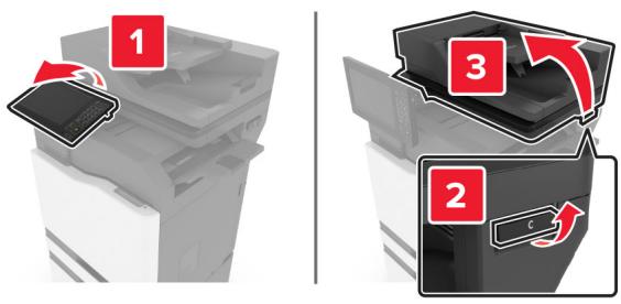 LEXMARK CX825 - CX827DE - Remplacement de la cartouche d'agrafes dans l'unité de finition d'agrafage - 1