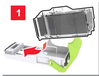 LEXMARK CX825 - CX827DE - Remplacement de la cartouche d'agrafes dans l'unité de finition d'agrafage/perforation multiposition - 6