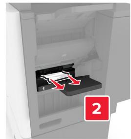 LEXMARK CX825 - CX827DE - Bourrage papier dans le bac de l'unité de finition d'agrafage - 3