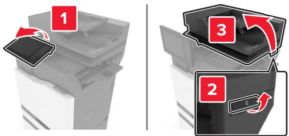 LEXMARK CX825 - CX827DE - Remplacement du support de la cartouche d'agrafes dans l'unité de finition d'agrafage - 1