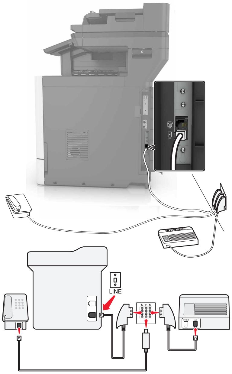 LEXMARK CX825 - CX827DE - Connexion de l'imprimante à une prise murale en allemagne - 1