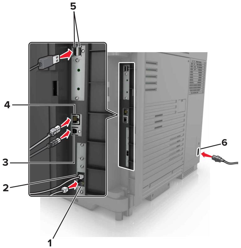 LEXMARK CX825 - CX827DE - Connexion des câbles - 5