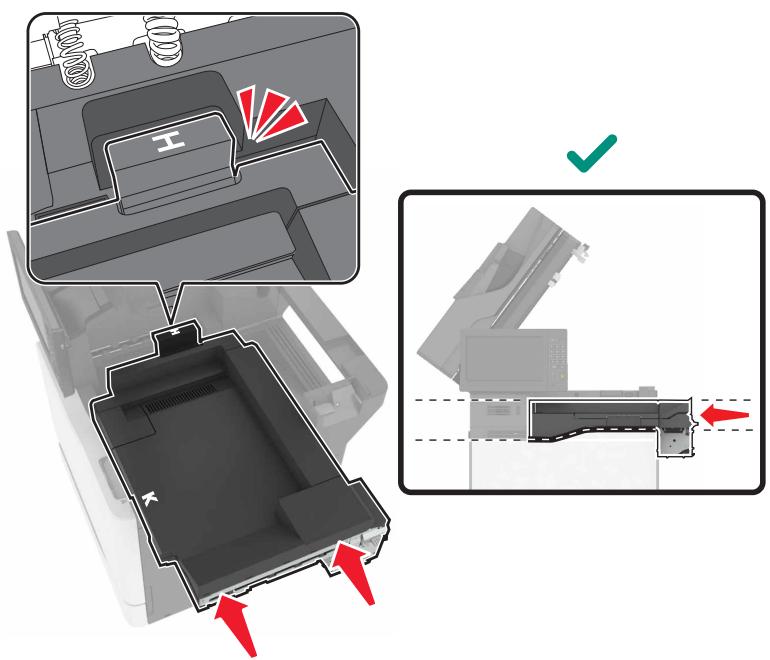 LEXMARK CX825 - CX827DE - Installation de l'unité de finition d'agrafage/perforation multiposition - 7