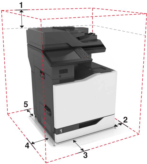 LEXMARK CX825 - CX827DE - Sélection d'un emplacement pour l'imprimante - 3