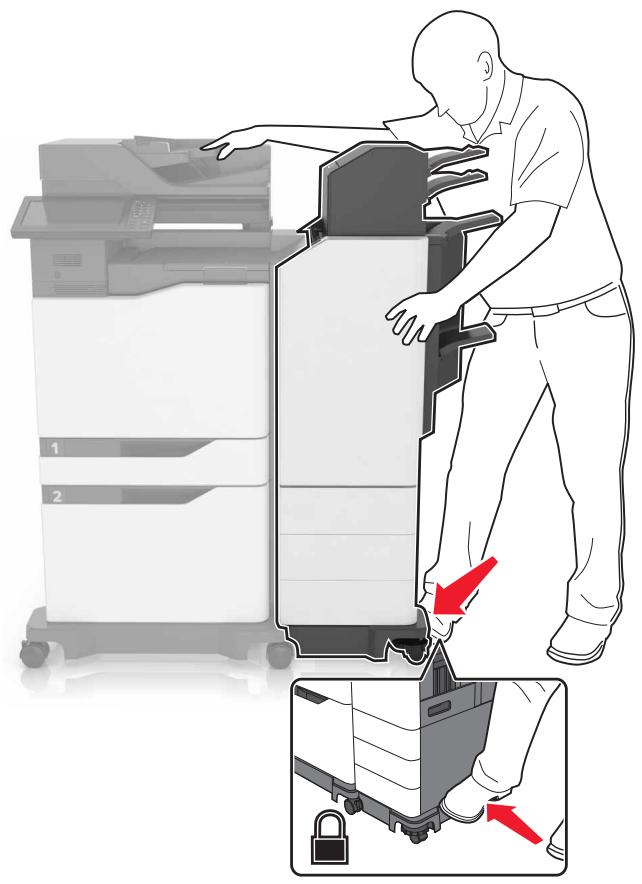 LEXMARK CX825 - CX827DE - Installation de l'unité de finition d'agrafage/perforation multiposition - 11