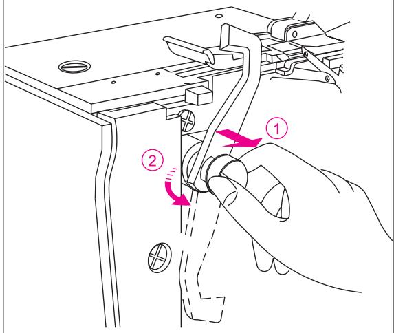 SINGER OVERLOCK PROFESSIONAL 5 - Placement du couteau mobile en position repos - 1
