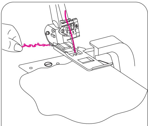 SINGER OVERLOCK PROFESSIONAL 5 - Pour arrêté la chainette de l'ourlet roulotté - 1