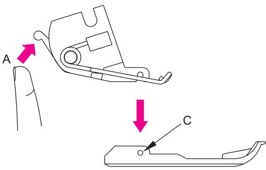 SINGER OVERLOCK PROFESSIONAL 5 - Remise en place du pied - 1