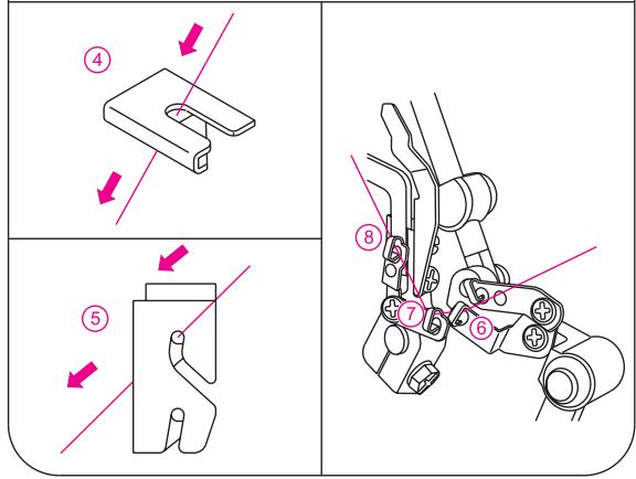 SINGER OVERLOCK PROFESSIONAL 5 - 2) Enfilage du boucleur inférieur (rouge) - 7