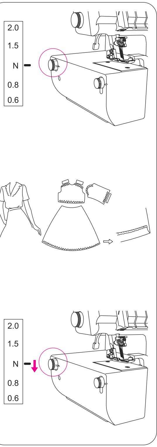 SINGER OVERLOCK PROFESSIONAL 5 - Utilisation du bouton de réglage pour les frances - 1