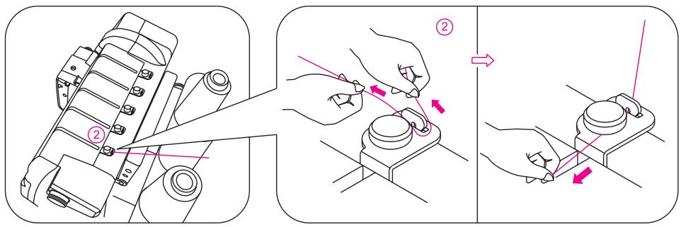 SINGER OVERLOCK PROFESSIONAL 5 - 3) Enfilage du boucleur chainette / point de recouvrement - 2