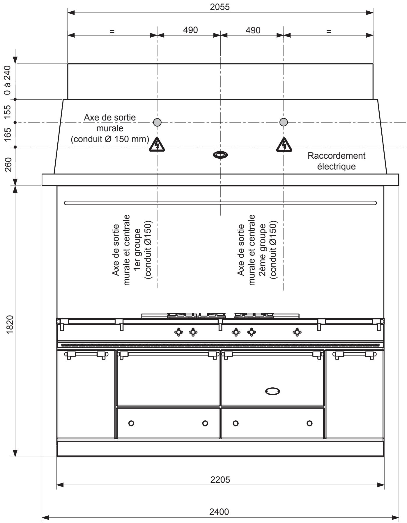 LACANCHE L2HM1200E - L2HM 2400E - VUE DE FACE - 1