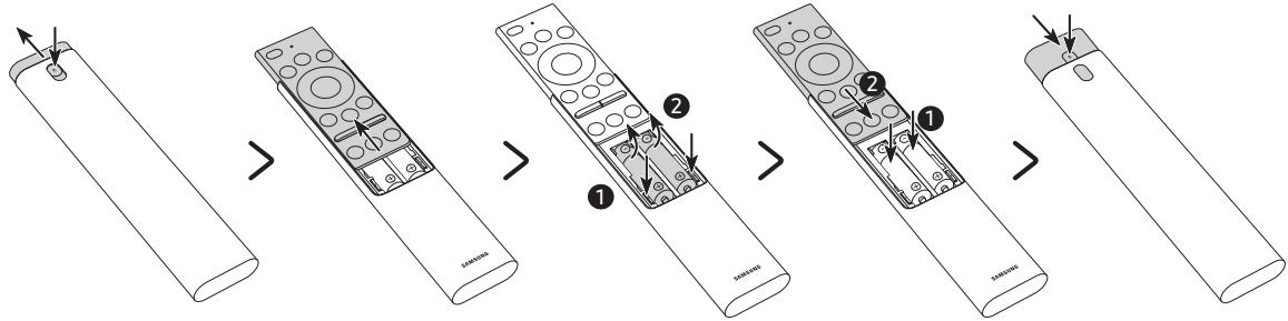 SAMSUNG QE65Q7F - Samsung Smart Remote paristojen asentaminen - 1
