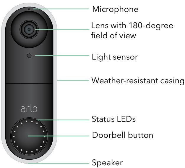 ARLO AVD1001-100EUS - Video Doorbell front view - 1