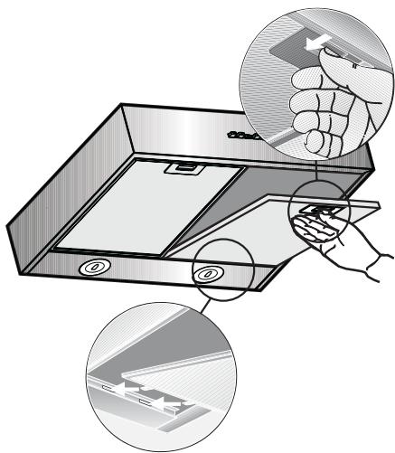 BOSCH DHU665EL - Aus- und Einbau den Metall-Fettfilter: - 1