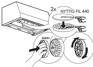 IKEA UPPFRISKANDE - Charcoal filter maintenance (if the hood is installed in recirculation installation) - 1