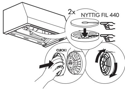 IKEA UPPFRISKANDE - Entretien du filtre à charbon (si la hotte est installée dans une installation de recirculation) - 1
