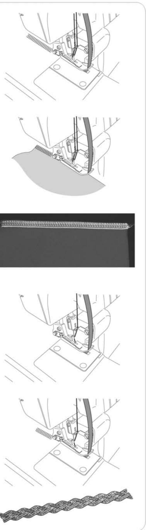 SINGER 14SH754 - Réalisation d'une tresse decorative à partir de la chaînette de surjet - 1