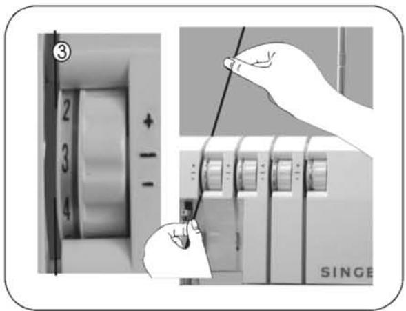 SINGER 14SH754 - 4) Enfilage de I'aiguille gauche (bleue) - 3