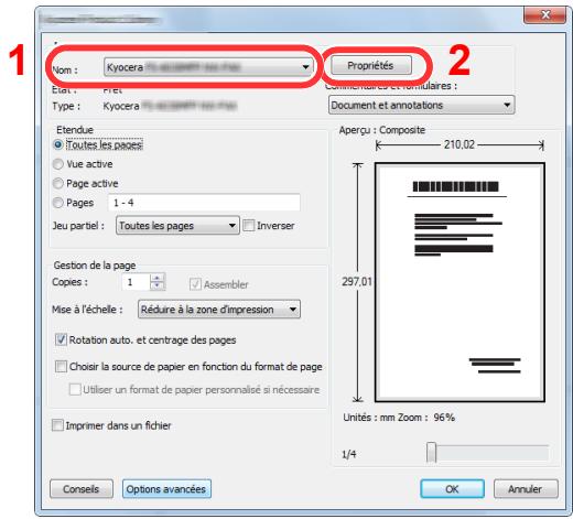 KYOCERA P6035CDN - Configurer les paramètres. - 1