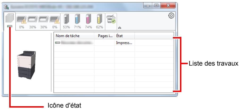 KYOCERA P6035CDN - Onglet Progression impression - 1