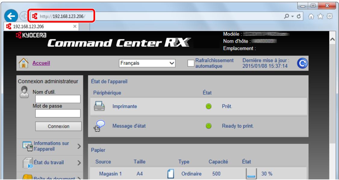 KYOCERA P6035CDN - Afficher l'écran. - 1