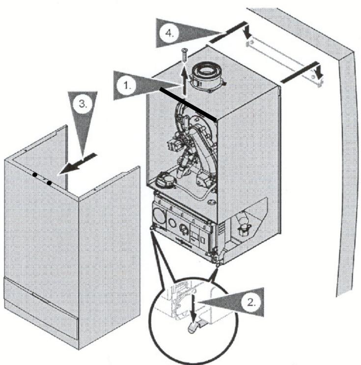 VIESSMANN VITODENS 100 W - Retrait du panneau de protection frontal - 1