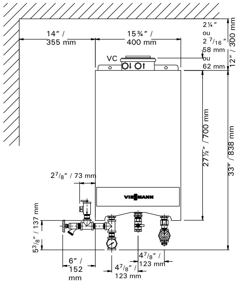 VIESSMANN VITODENS 100 W - Préparation des branchements (suite) - 1