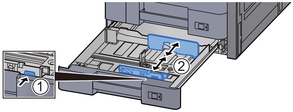 KYOCERA ECOSYS P4060DN - Régler la position des guides de largeur de papier situés à gauche et à droite du magasin. - 1