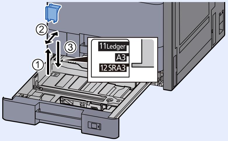 KYOCERA ECOSYS P4060DN - Régler la position des guides de largeur de papier situés à gauche et à droite du magasin. - 2