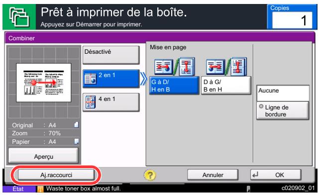 KYOCERA ECOSYS P4060DN - Enregistrer les raccourcis. - 1
