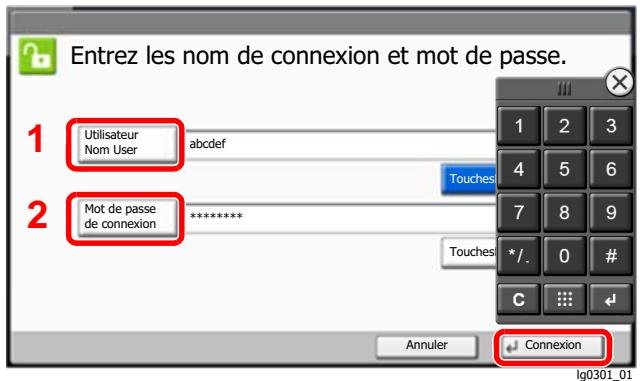 KYOCERA ECOSYS P4060DN - Saisir le nom d'utilisateur et le mot de passe pour la connexion. - 1