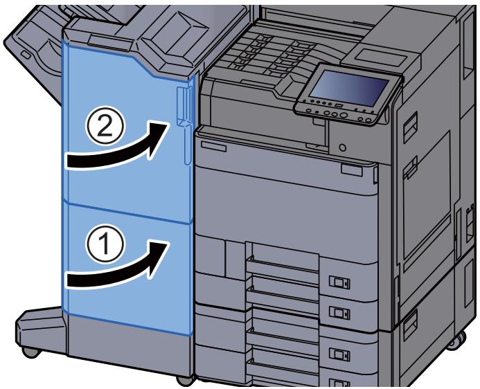 Diagram of a printer's internal structure with labeled parts and directional arrows indicating flow or movement.