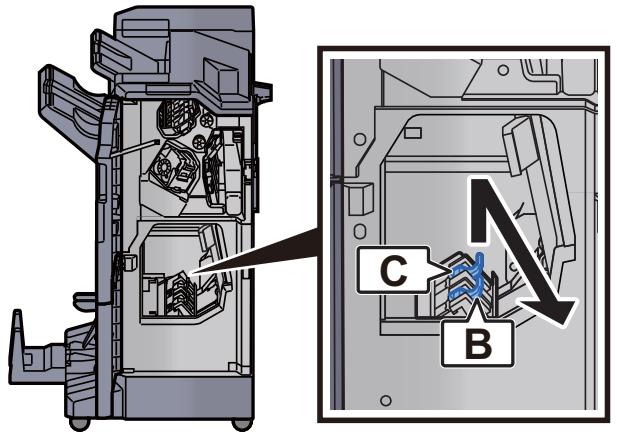 KYOCERA ECOSYS P4060DN - Retirer le porte-cartouche d'agrafes (B) ou (C). - 1