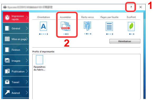 KYOCERA ECOSYS P4060DN - Affichage de l'aide du pilote d'imprimante - 1