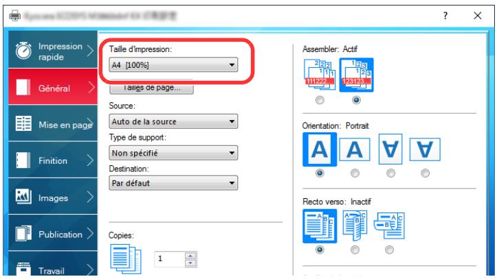 KYOCERA ECOSYS P4060DN - Configurer le format de papier d'impression. - 1